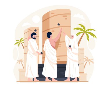 Hacca kadar umreden yararlanmak. Müslüman hacılar şeytan direğine ya da Jamarat duvarlarına taş atıyorlar. İslam 'ın kutsal hac adımlarından biri