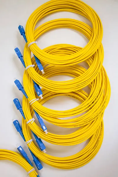 Elektronik ekipmanları birbirine bağlamak veya iletişim sistemlerine bağlanmak için yama kablosu (anahtar kablosu).