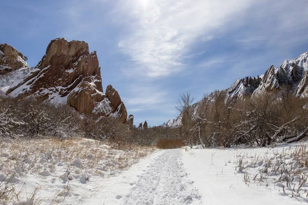 Roxborough State Park Colorado Täckt Med Snö Vintern — Stockfoto