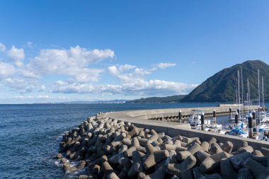 Japonya, Oita 'daki Beppu Körfezi manzarası