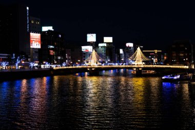 Fukuoka, Japonya 'daki Nakasu manzarası
