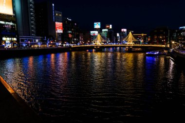 Fukuoka, Japonya 'daki Nakasu manzarası