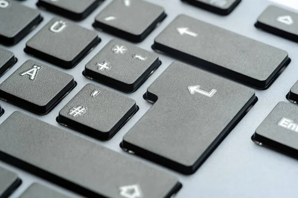 Enter Key Simple Generic Grey Office Desktop Keyboard Object Detail — Stock Photo, Image