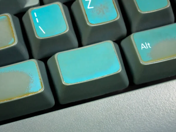 Blank Empty Unlabeled Key Old Retro Mechanical Keyboard Object Detail — Stock Photo, Image