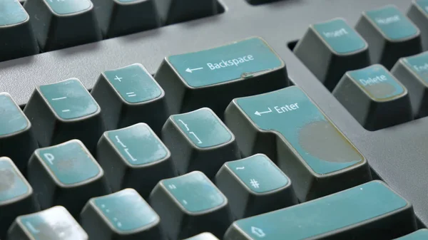 Old Fashioned Retro Vintage Mechanical Computer Keyboard Object Detail Closeup — Stock Photo, Image