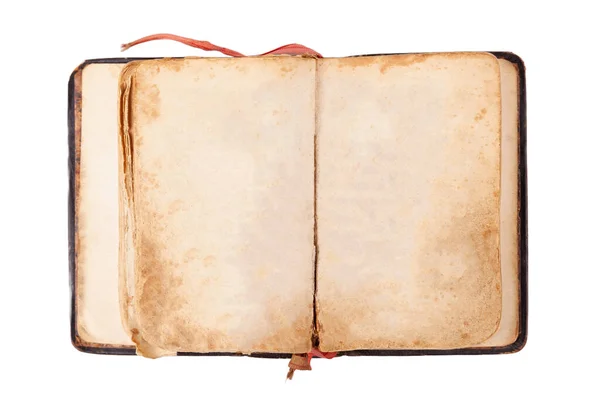 Παλιομοδίτικο Ρετρό Βιβλίο Εξάπλωση Ανοιχτό Κατεστραμμένο Χρωματισμένο Χαρτί Κενές Σελίδες — Φωτογραφία Αρχείου