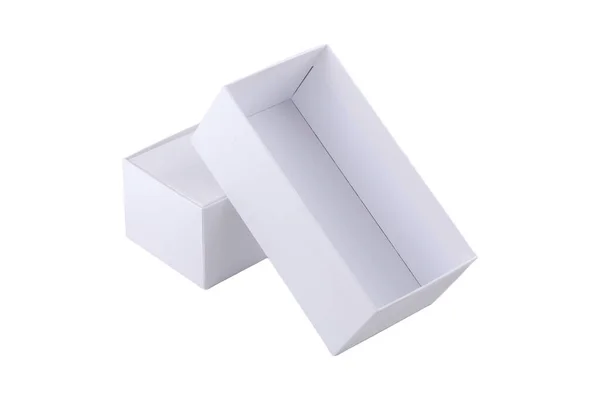Egyszerű Üres Fehér Nyitott Doboz Csomagolás Okostelefon Mobiltelefon Márkátlan Generikus — Stock Fotó