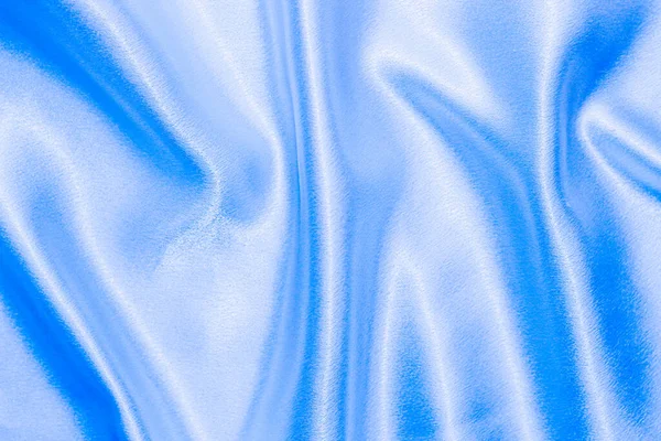 Niebieska Błyszcząca Tekstura Jedwabnej Satyny Satynowej Fałdami — Zdjęcie stockowe
