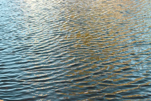 River Surface Texture Waves Shining Sun — Stock Photo, Image