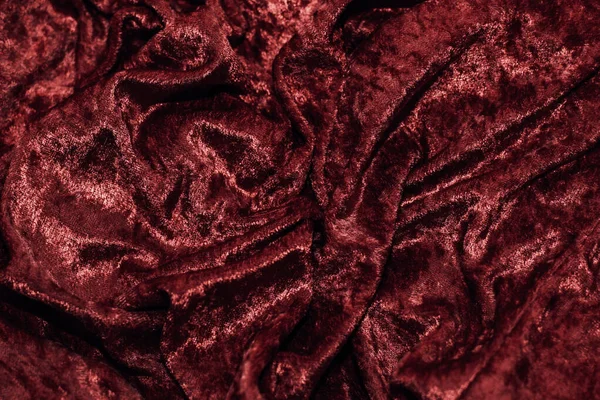 Texture Red Velor Corduroy Fabric Folds — Stock Photo, Image