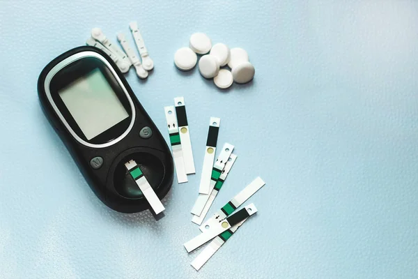 Gadget Para Medir Azúcar Sangre Los Diabéticos Fotos de stock libres de derechos