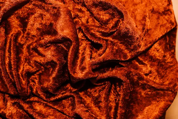 Текстура Красного Велора Вельветовой Ткани Складками — стоковое фото