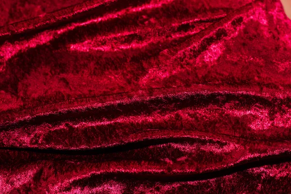 Υφή Από Κόκκινο Βελούδο Κοτλέ Ύφασμα Πτυχώσεις — Φωτογραφία Αρχείου
