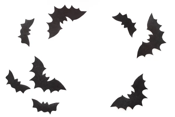 Paper Bats Purple Background Halloween Concept — Stock Photo, Image