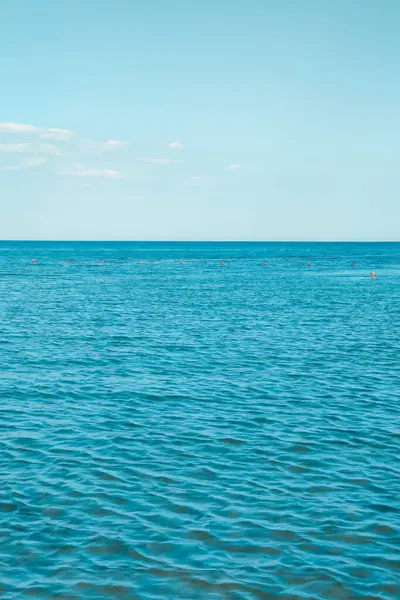 Photo Blue Sea Skyline Water Texture — Stock Photo, Image