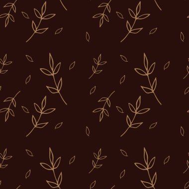 Yapraklı siyah, pürüzsüz sonbahar deseni