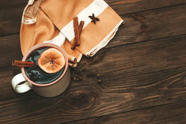 Spicy Hot Mulled Wine Drink Made Red Wine — Stock Photo, Image