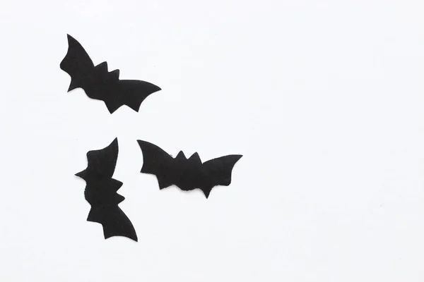 Pipistrelli Carta Uno Sfondo Viola Concetto Halloween — Foto Stock