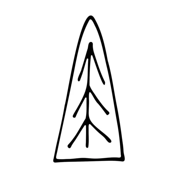 Doodle Desenhado Mão Árvore Natal —  Vetores de Stock