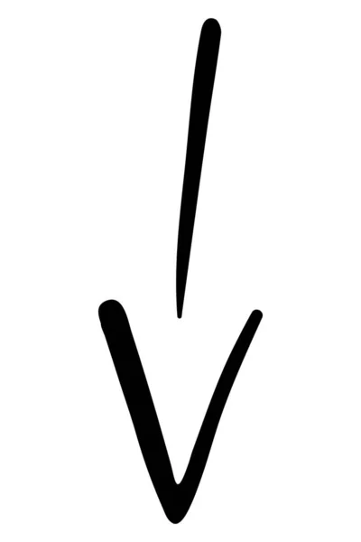 Handgetekende Doodle Pijl Pointer Ontwerp Symbool — Stockvector