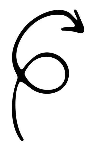Handgetekende Doodle Pijl Pointer Ontwerp Symbool — Stockvector