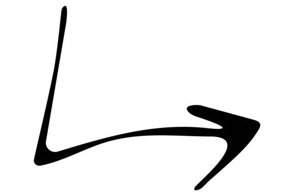 Mão Desenhado Doodle Seta Ponteiro Símbolo Design — Vetor de Stock
