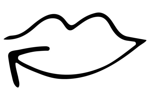 Χειρωνακτικά Ζωγραφισμένα Χείλη Δείκτη Βέλους — Διανυσματικό Αρχείο