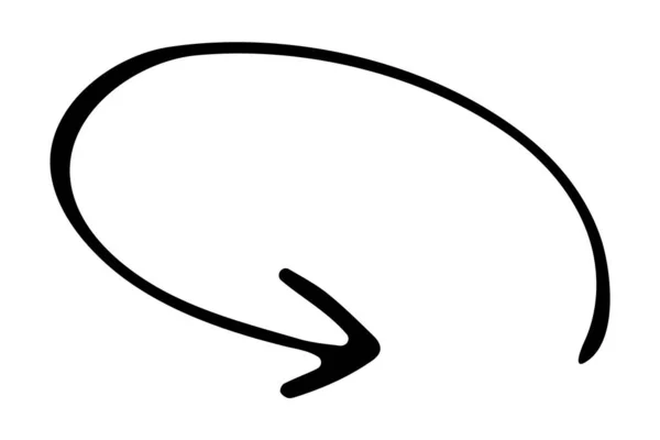 Disegnato Mano Doodle Freccia Puntatore Simbolo Design — Vettoriale Stock