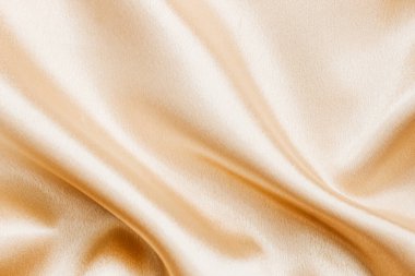 Yumuşak altın ipek kumaş ışıkta zarafetle akarken narin bir parıltı sergiliyor..