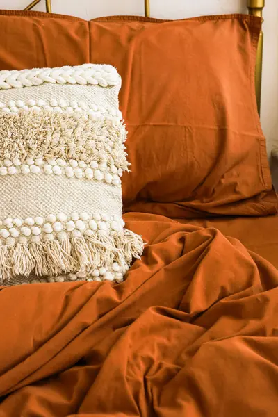 Yumuşak, sıcak bir yatak ve rahat bir ortam yaratacak dekoratif bir yastık..