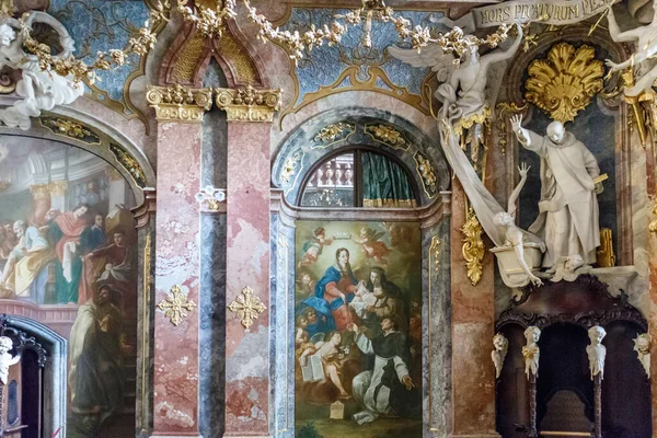 Interno Decorato Della Chiesa Rococò Asam Monaco Baviera Germania — Foto Stock