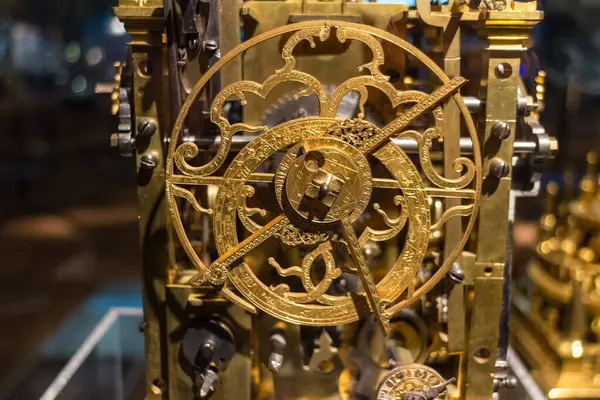 Details Internal Mechanism Antique Clock — Stock Photo, Image