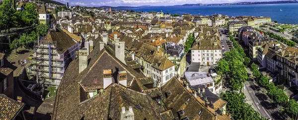 Panoramic View Neuchatel Town Switzerland — Stock Photo, Image