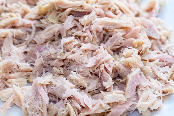 Close View Fresh Pulled Cooked Pork Ready Used Ingredient Sandwiches — Stock Photo, Image