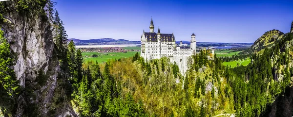 Живописный Вид Замок Нойштайн Бавария Германия — стоковое фото