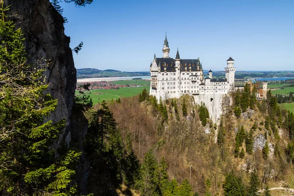Widok Zamek Neuschwanstein Bawaria Niemcy — Zdjęcie stockowe