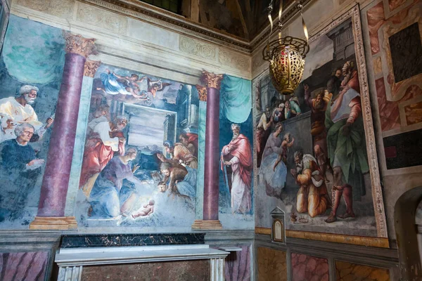 Fresco Muur Geschilderd Rome Italië — Stockfoto