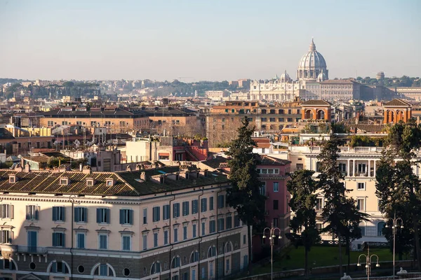 Крыши Фоне Рима Италия Солнечный День — стоковое фото