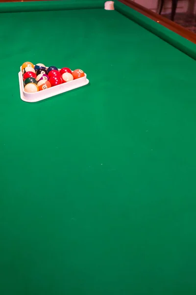 Billiard Balls Racked Pool Table — Stock Photo, Image