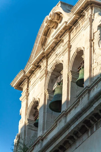 Klockor Tornet Vid Noto Cathedral Sicilien Italien Solig Dag — Stockfoto