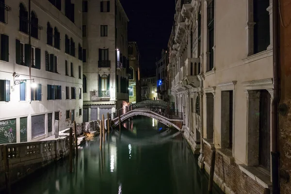 Velence Éjszaka Olaszországban Egyik Legszebb Város Világon — Stock Fotó