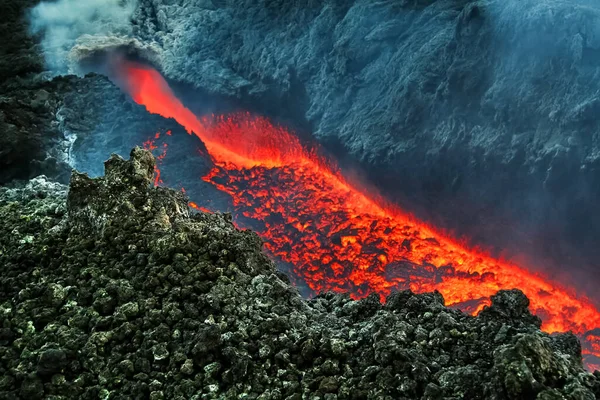 Etna Vulcan Lava Magma Sicily — Stock Photo, Image