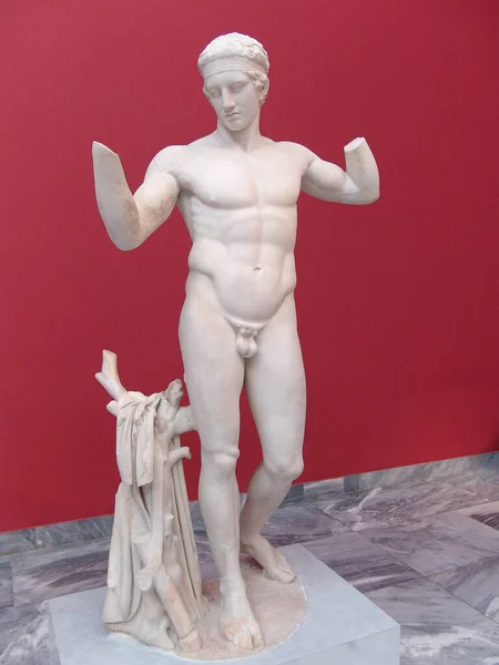 Antica Statua Greca Nell Acropoli Corinto — Foto Stock