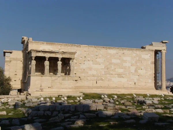 Exterior Del Templo Atenea Parthenos Acrópolis Atenas Grecia — Foto de Stock