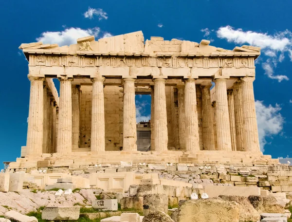 Зовнішній Вигляд Храму Парфенон Акрополь Афіни Греція — стокове фото