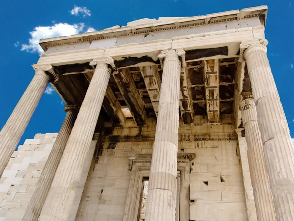 Деталі Давнього Зруйнованого Грецького Портика Колонами — стокове фото