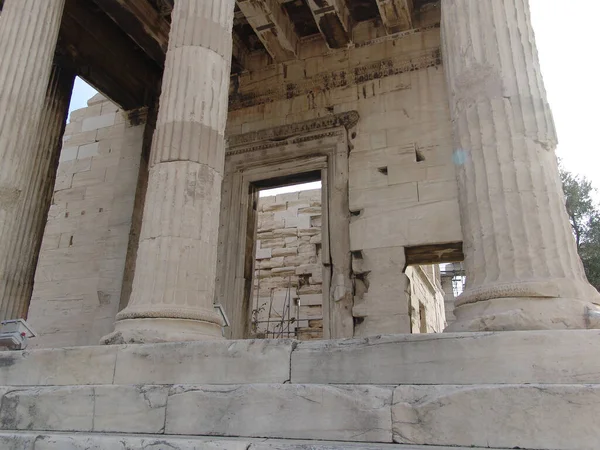 Temple Athena Parthenos Parthenon Now Ruin Lying Atop Acropolis Athens — Stock Photo, Image