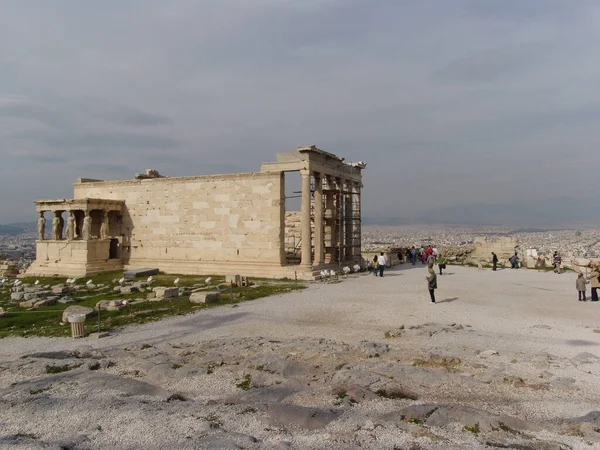 Templo Atenea Partenón Partenón Ahora Una Ruina Que Yace Encima —  Fotos de Stock