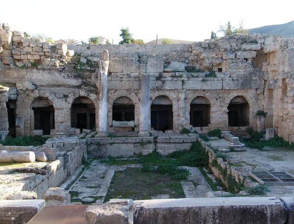 Gammalt Grekiskt Tempel Bara Ruiner Bild Fotograferad Grekisk — Stockfoto
