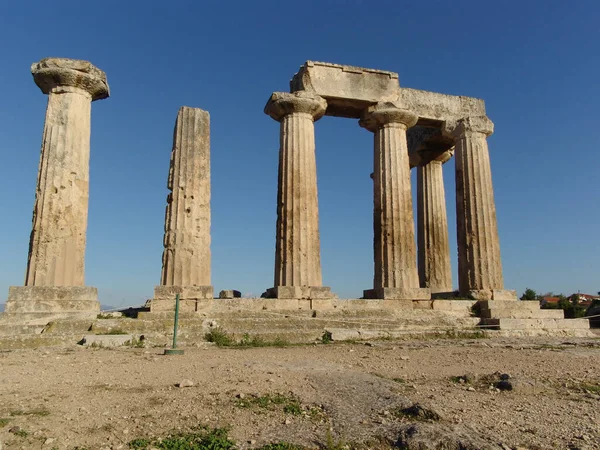 Templo Apolo Corinto Grecia —  Fotos de Stock